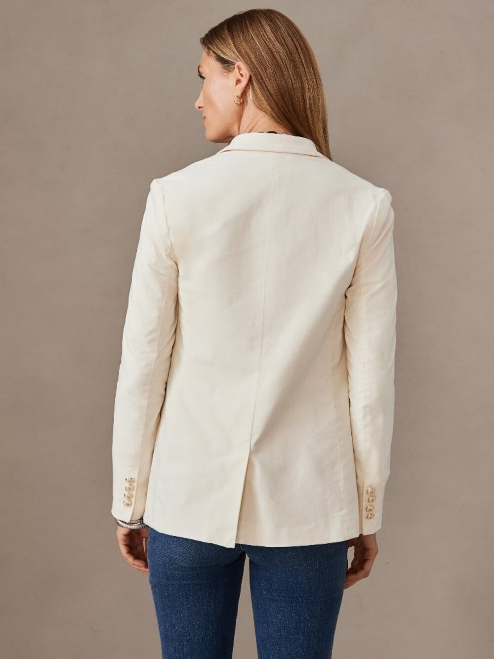 J McLaughlin Ivette Velvet Blazer - Egret White NEW